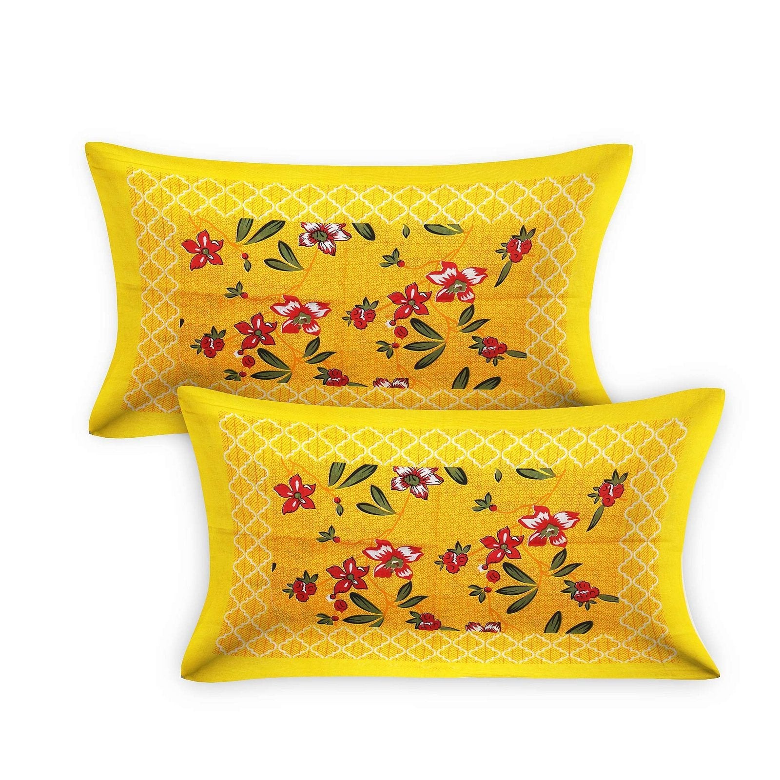 100% Pure Cotton Traditional Printed Bedsheet for Double Bed King Size Bedsheet with 2 Pillow Covers