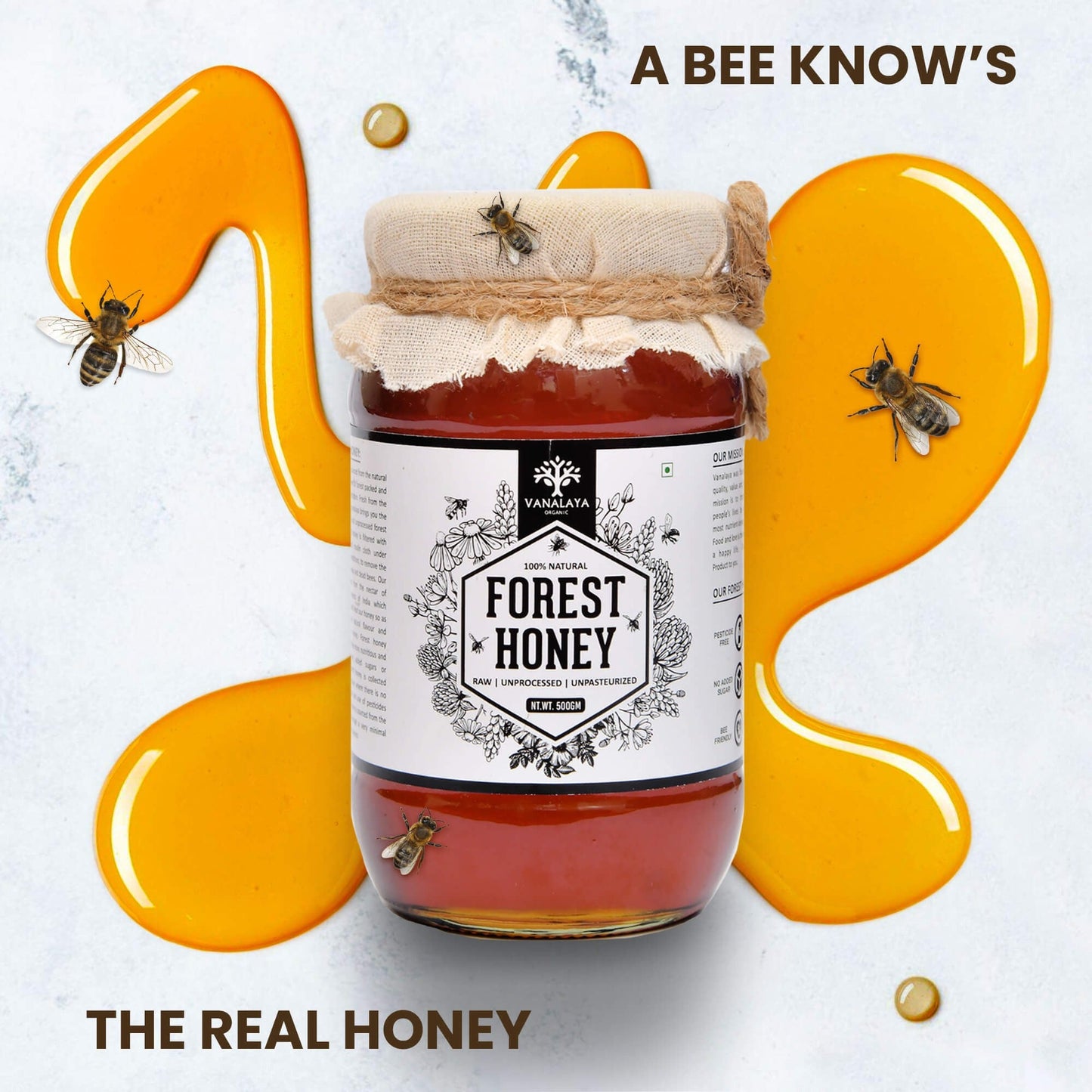 Vanalaya Forest Unprocessed Unpasteurized Pure Natural Organic Honey