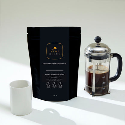 Whole Bean - Vienna Roast (Dark Roast) 100% Arabica - Pack of 250g