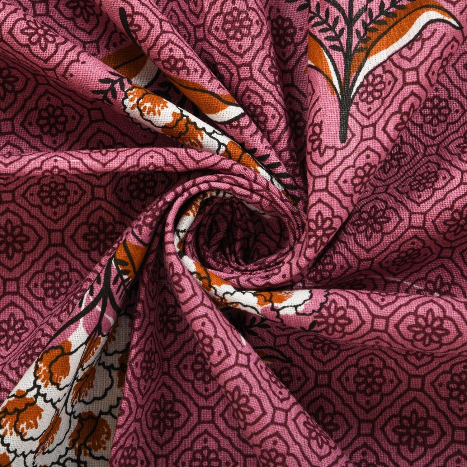 100% Pure Cotton Traditional Printed Bedsheet for Double Bed King Size Bedsheet with 2 Pillow Covers