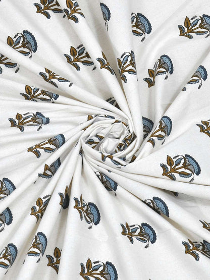 100% Pure Cotton Traditional Printed Bedsheet for Double Bed King Size Bedsheet with 2 Pillow Covers