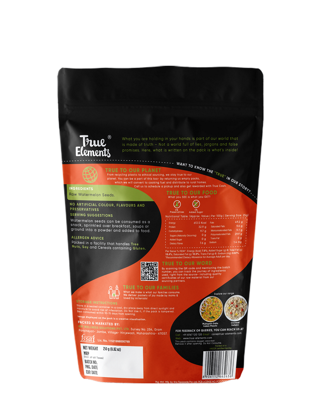 Raw Watermelon Seeds 250g - High in Protein (32.9g Protein)