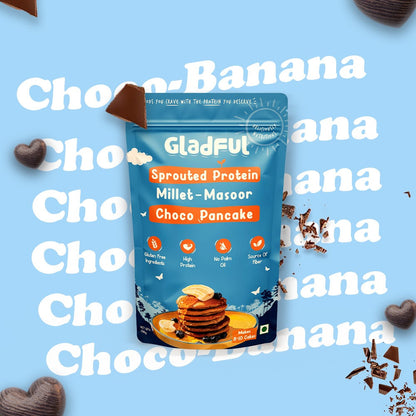 Choco - Banana Pancake Mix with sprouted Millets and Lobia Masoor Protein -  Pack of 2