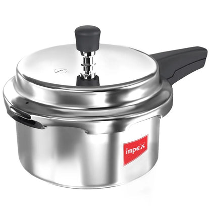 Impex ECO 2 Litre Aluminium Induction Base Outer Lid Pressure Cooker Silver