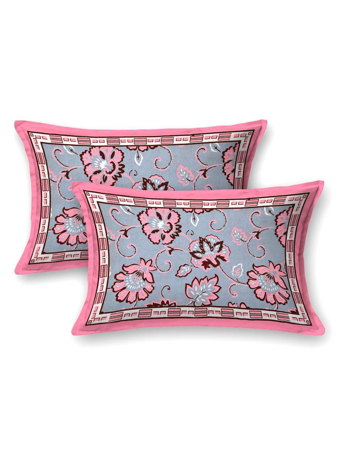 100% Pure Cotton Traditional Printed Bedsheet for Double Bed King Size Bedsheet with 2 Pillow Covers