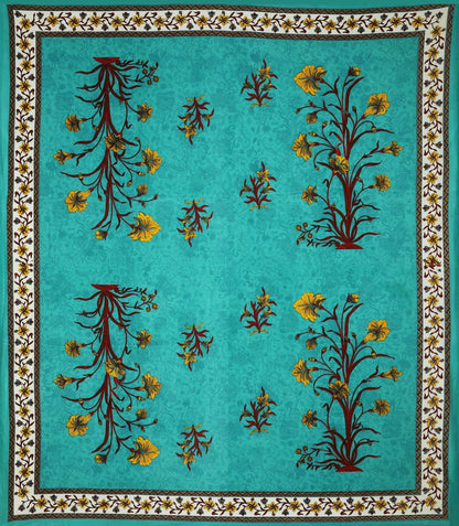 100% Pure Cotton Traditional Printed Bedsheet for Double Bed King Size Bedsheet with 2 Pillow Covers