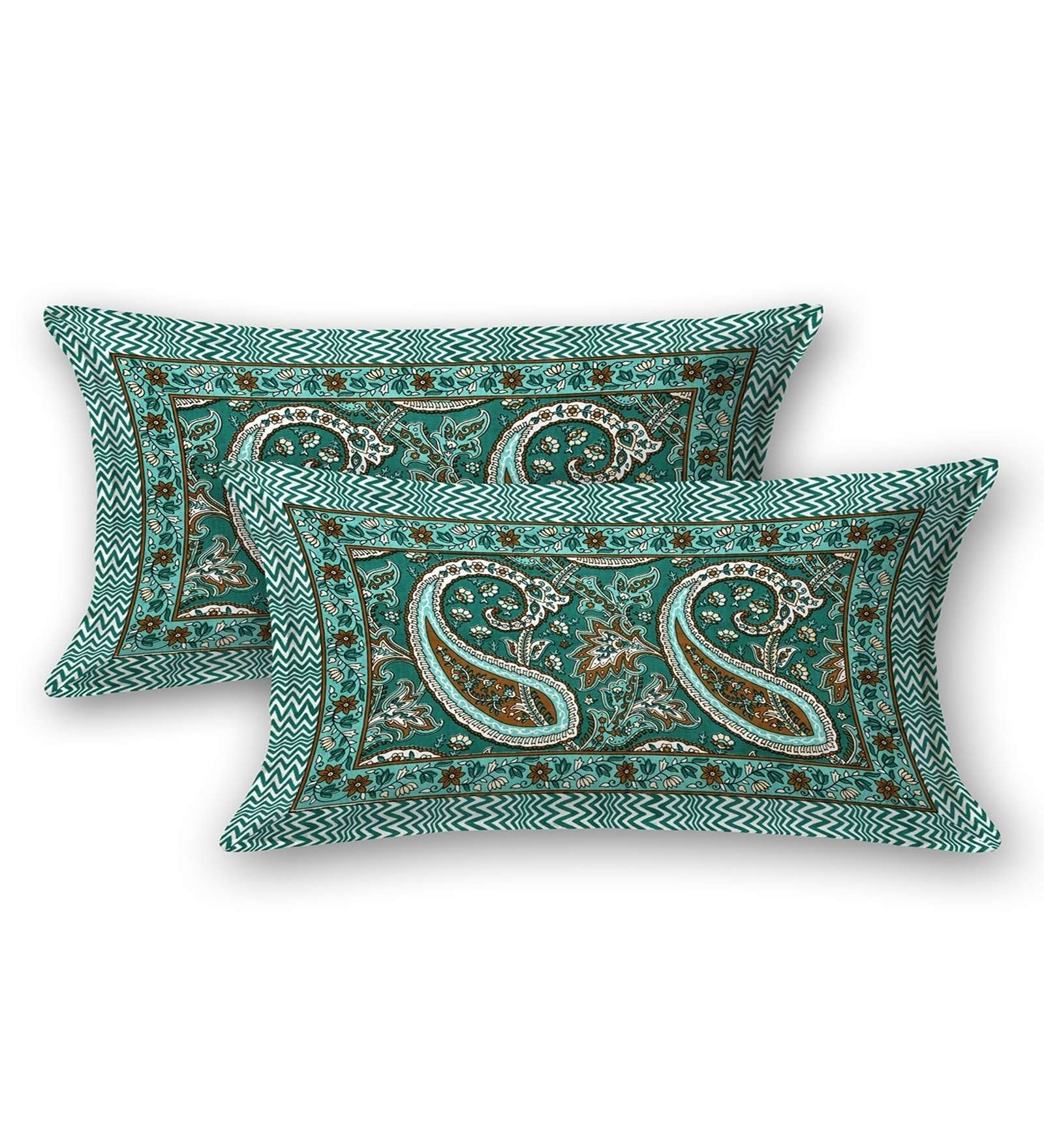 100% Pure Cotton Traditional Printed Bedsheet for Double Bed King Size Bedsheet with 2 Pillow Covers