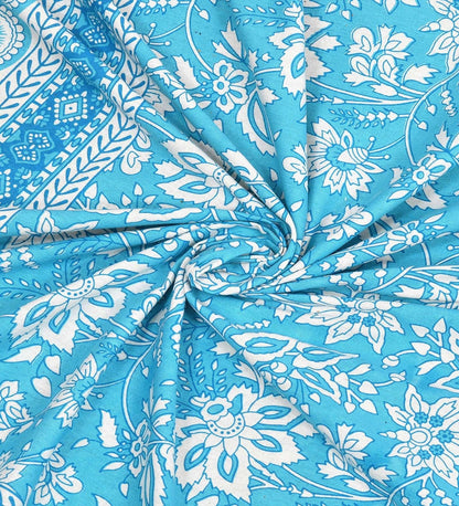 100% Pure Cotton Traditional Printed Bedsheet for Double Bed King Size Bedsheet with 2 Pillow Covers