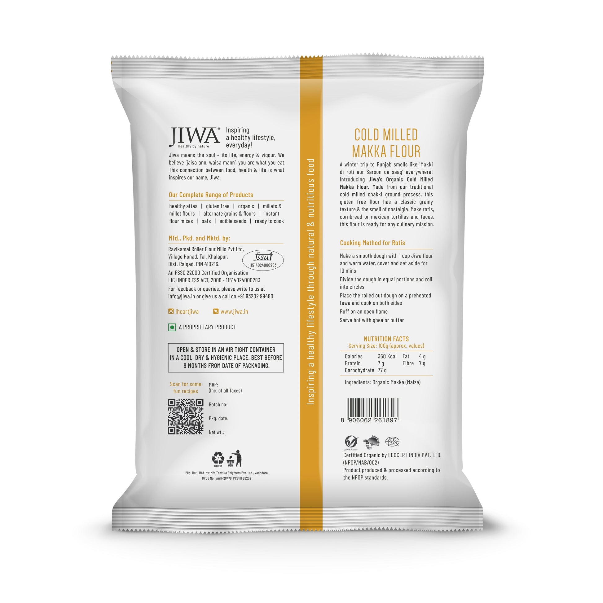 Cold Pressed Organic Makka Flour
