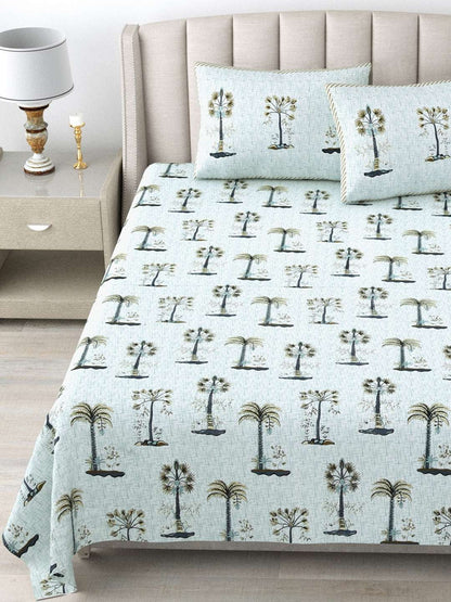 100% Pure Cotton Traditional Printed Bedsheet for Double Bed King Size Bedsheet with 2 Pillow Covers