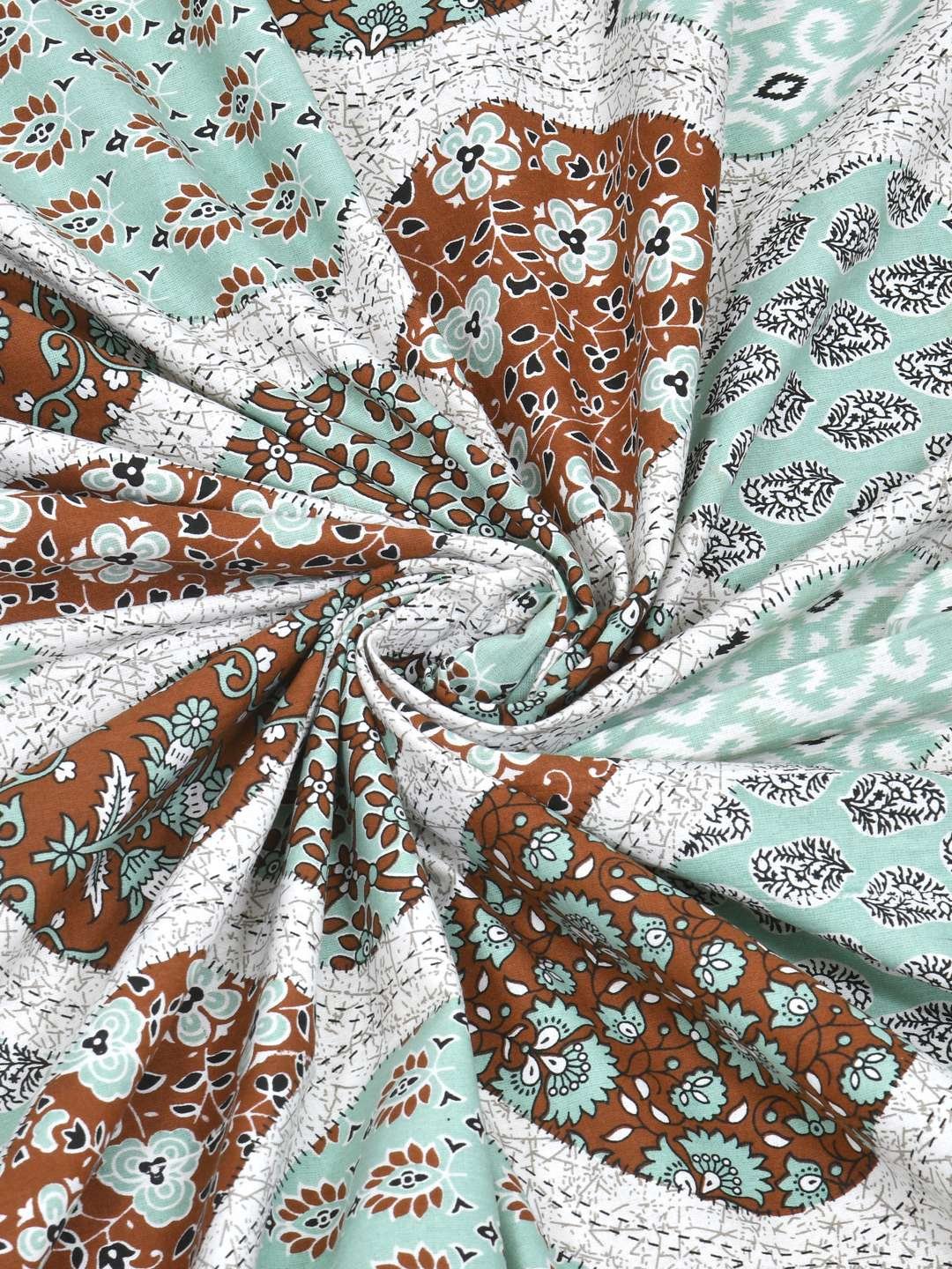 100% Pure Cotton Traditional Printed Bedsheet for Double Bed King Size Bedsheet with 2 Pillow Covers