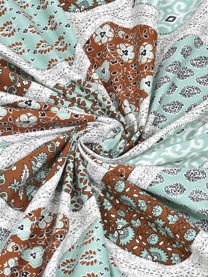 100% Pure Cotton Traditional Printed Bedsheet for Double Bed King Size Bedsheet with 2 Pillow Covers