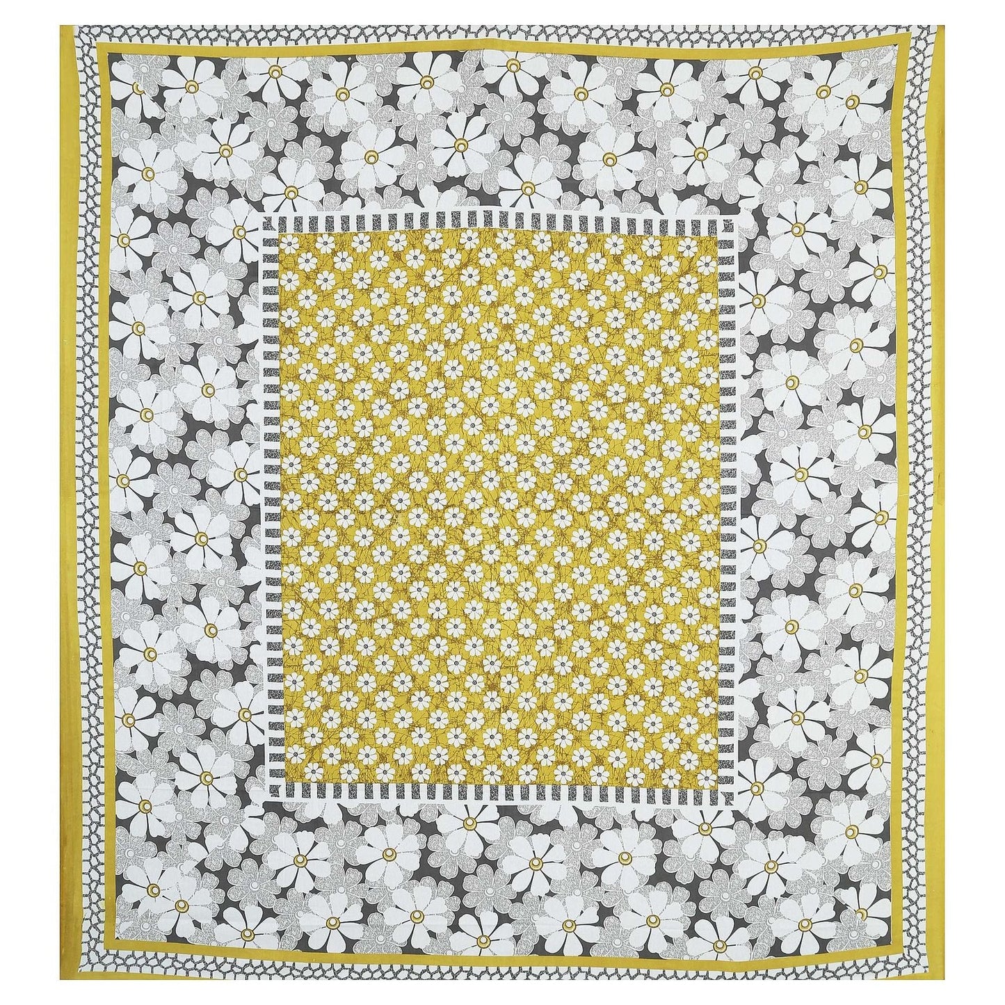 100% Pure Cotton Traditional Printed Bedsheet for Double Bed King Size Bedsheet with 2 Pillow Covers