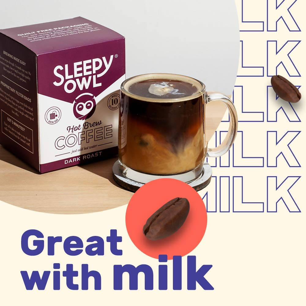 Sleepy Owl Coffee Hazelnut Hot Brew Bags - 10 Bags