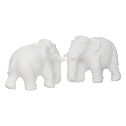 White Marble Elephant Showpieces Home Decor for Living Room, Table, Shelf for Vastu, Feng Shui, Office Decor, Gifting