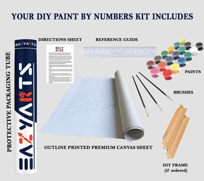 Lovers Under Umbrella: Autumn Romance Paint by Numbers Kit