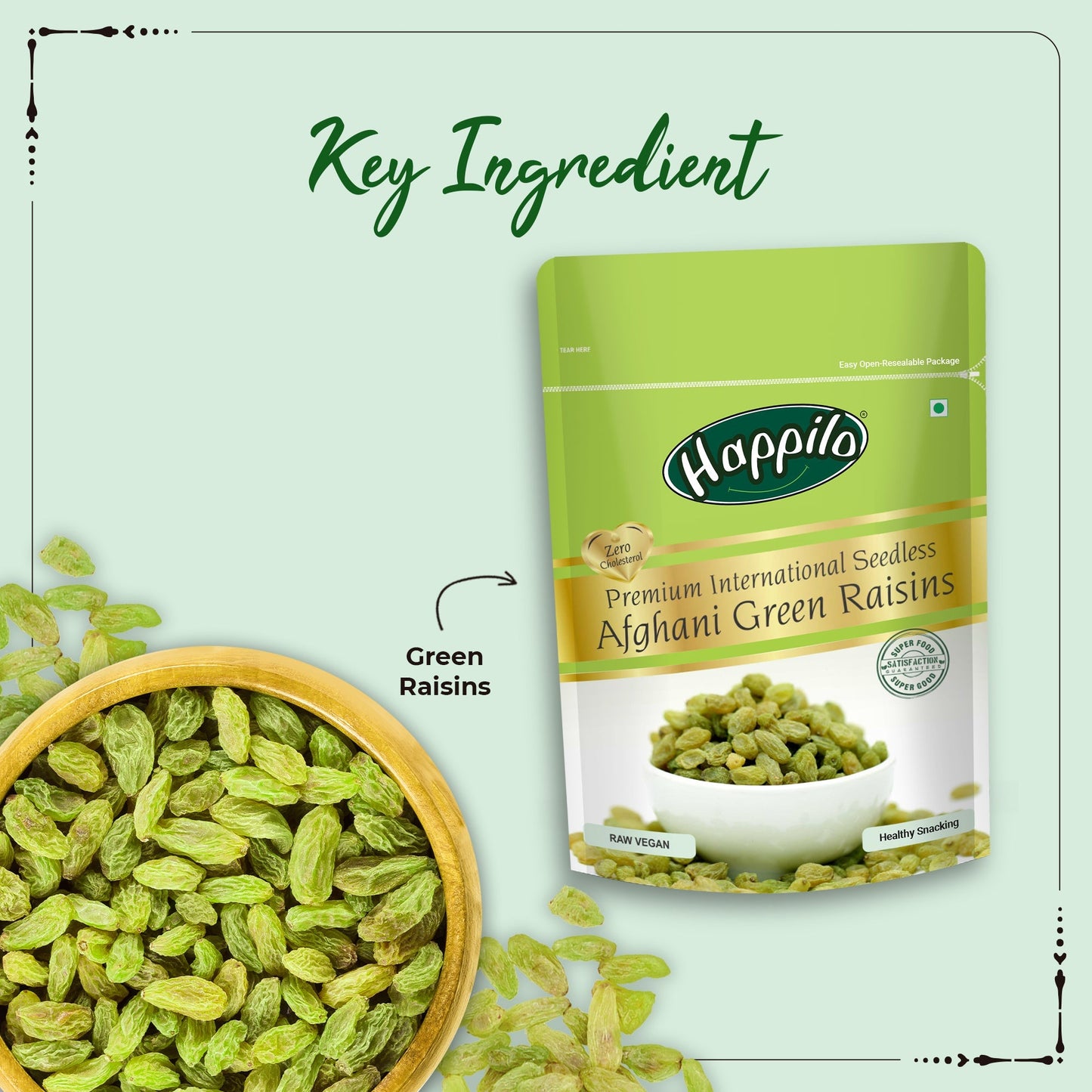 Happilo Premium seedless Afghani Green Raisins
