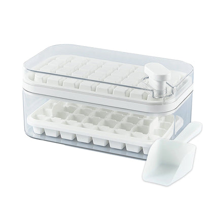 UMAI 2 Layer Ice Cube Tray | Effortless Demolding | 64 Compartments | White (NN23101D)