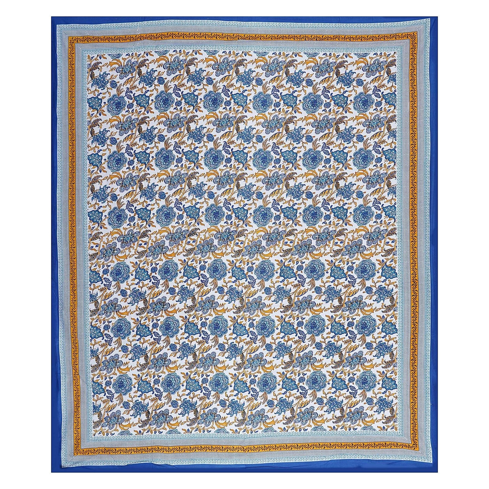 100% Pure Cotton Traditional Printed Bedsheet for Double Bed King Size Bedsheet with 2 Pillow Covers