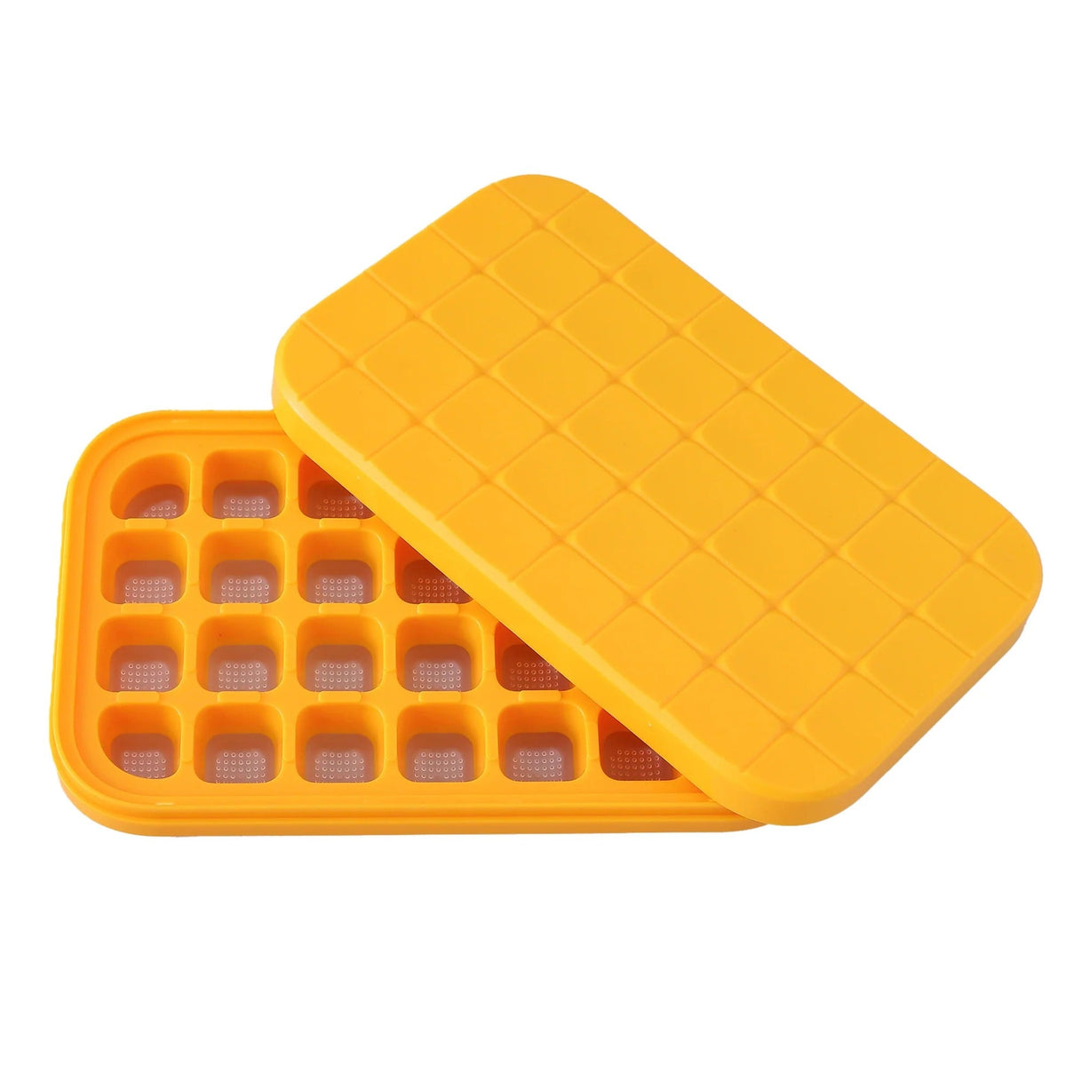 UMAI Ice Cube Tray | 28 Compartments | Easy Release with Lid | Orange