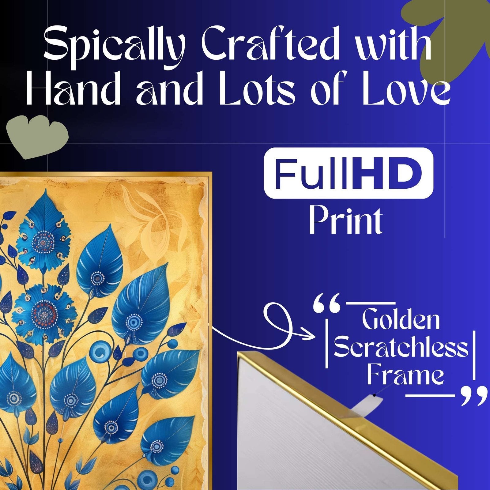 Set of Three Wall Paintings for Wall Dacoration Golden Framed Wall Paintings for Living Room & Bedroom Wall Art for Home Decoration & Office Wall Décor (18×12 inch CH-GD3-14)