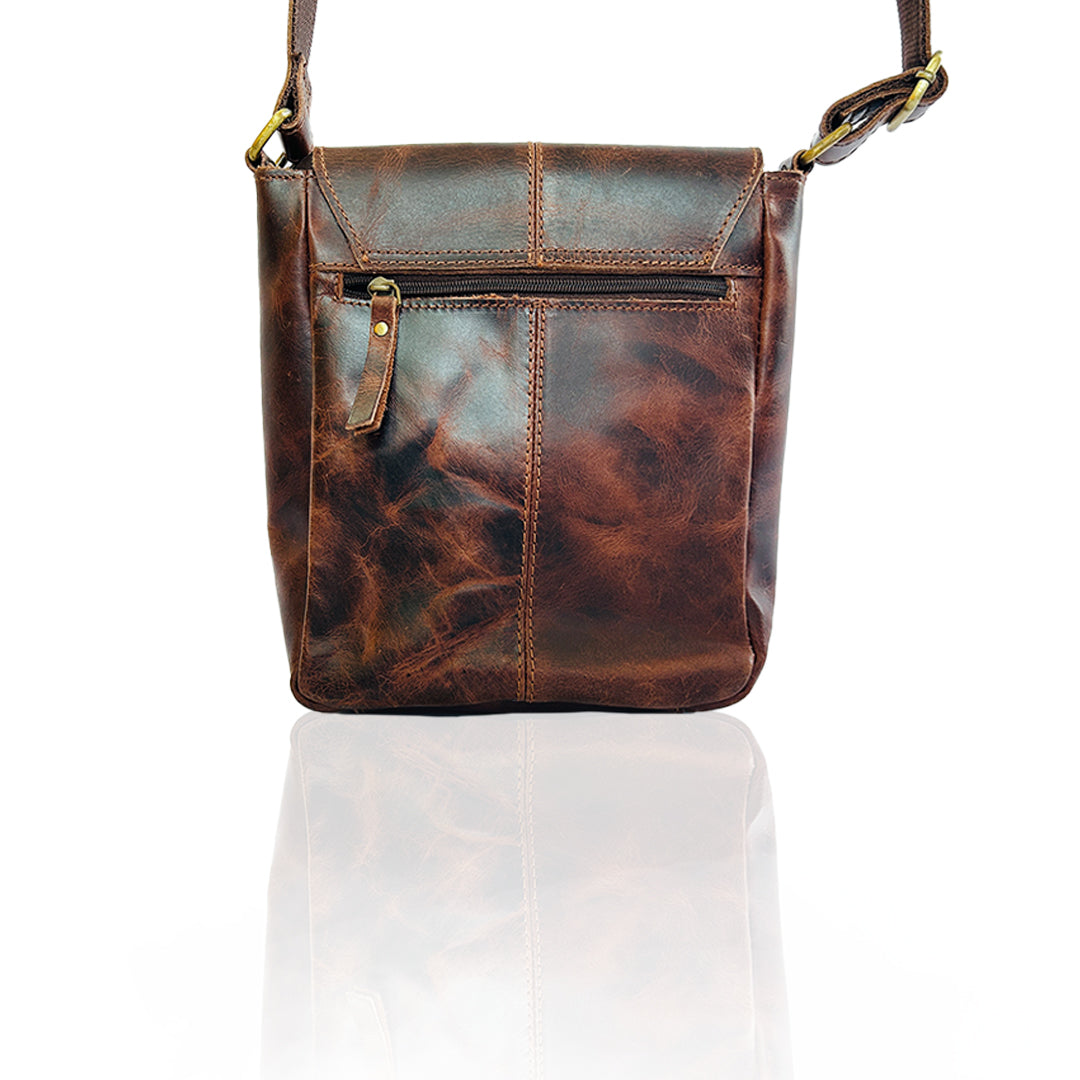 Craftshades -9 inches Brown Colour Buffalo Leather Sling Bag | 100% Genuine Leather