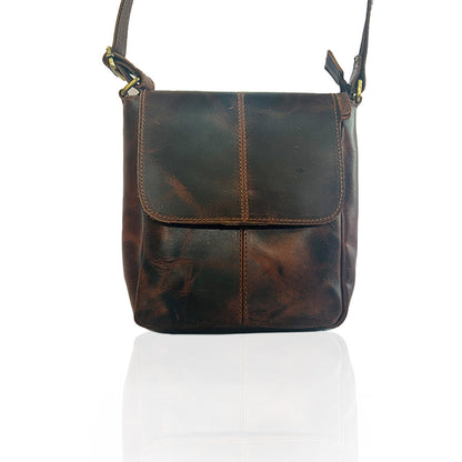 Craftshades -9 inches Brown Colour Buffalo Leather Sling Bag | 100% Genuine Leather