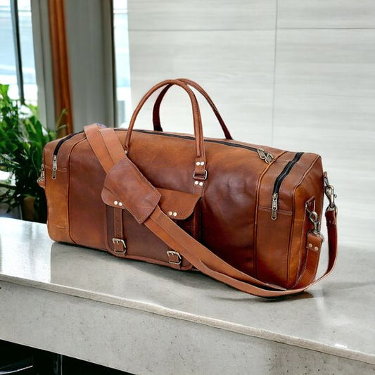 CraftShades Leather Duffle Bag – Premium Quality and Versatility