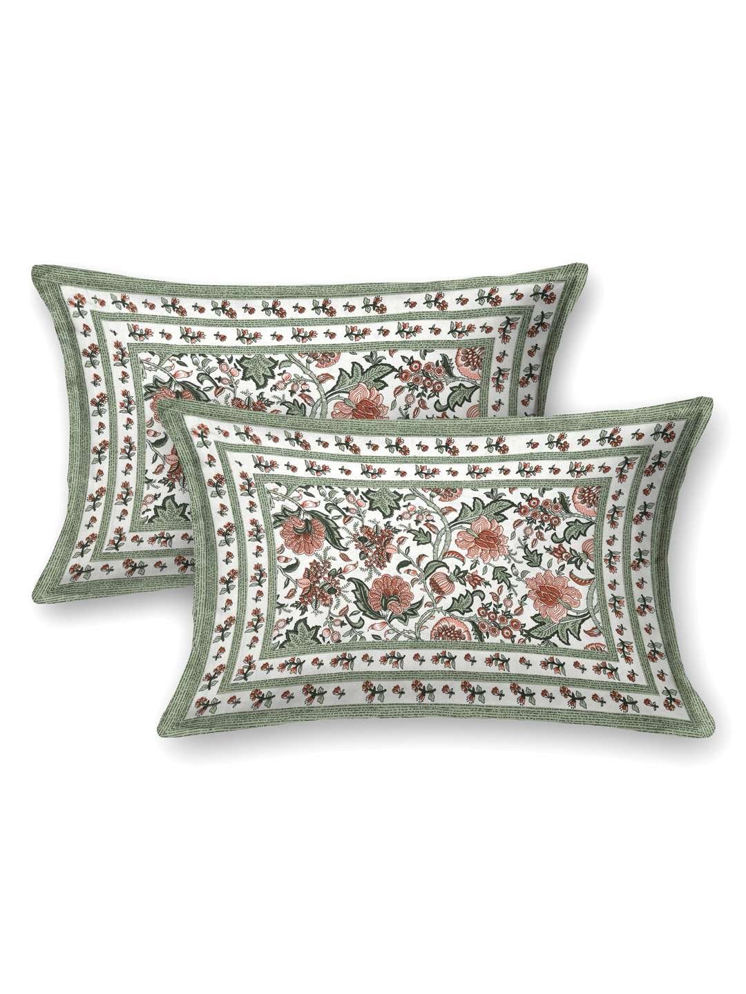 100% Pure Cotton Traditional Printed Bedsheet for Double Bed King Size Bedsheet with 2 Pillow Covers