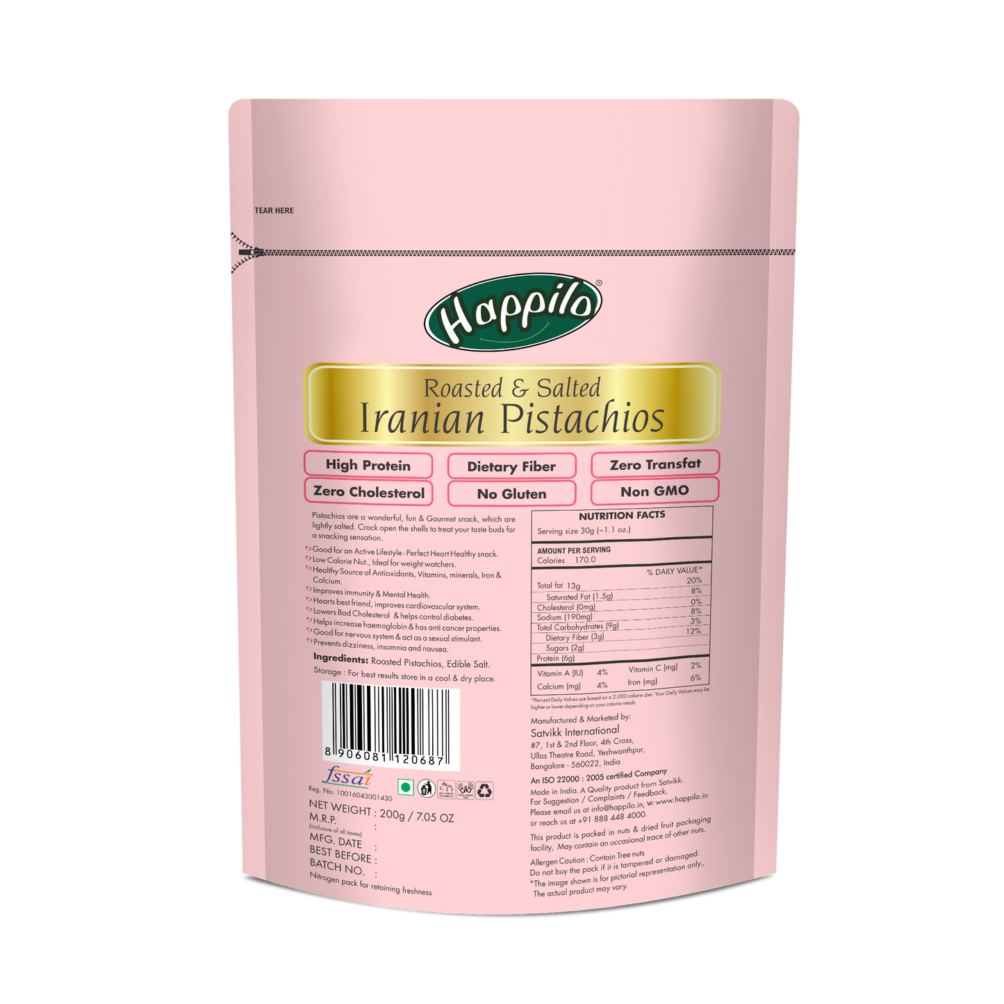 Happilo Premium Oven Roasted & Salted Pistachios