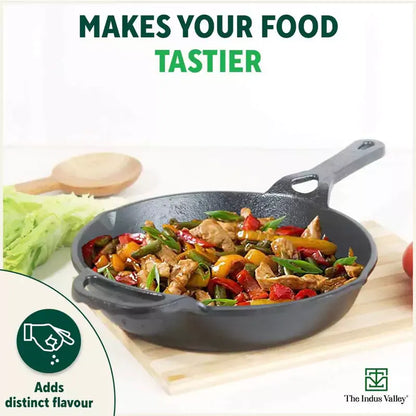 The Indus Valley Cast Iron Frying Pan Pre-Seasoned 26.2cm