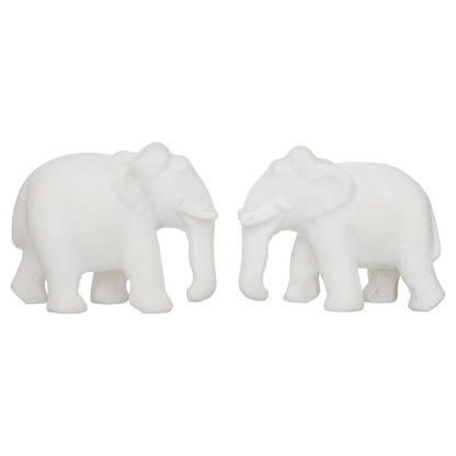 White Marble Elephant Showpieces Home Decor for Living Room, Table, Shelf for Vastu, Feng Shui, Office Decor, Gifting