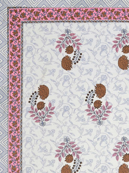 100% Pure Cotton Traditional Printed Bedsheet for Double Bed King Size Bedsheet with 2 Pillow Covers