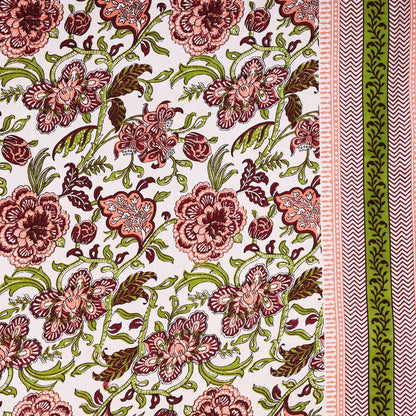100% Pure Cotton Traditional Printed Bedsheet for Double Bed King Size Bedsheet with 2 Pillow Covers