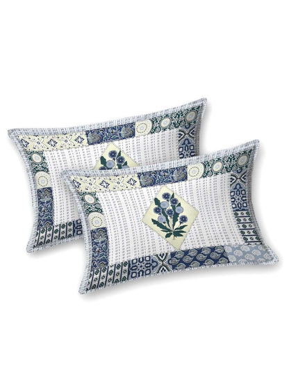 100% Pure Cotton Traditional Printed Bedsheet for Double Bed King Size Bedsheet with 2 Pillow Covers