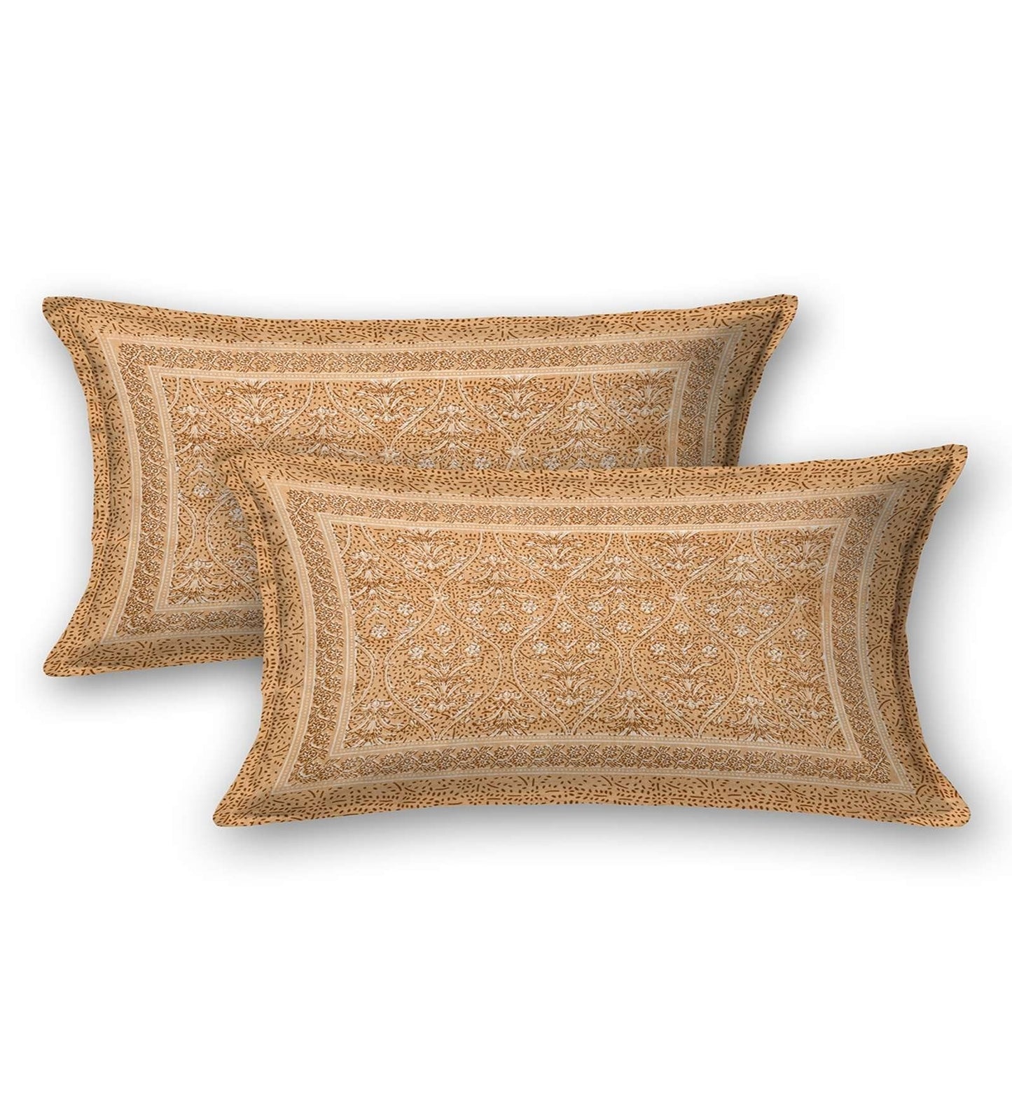 100% Pure Cotton Traditional Printed Bedsheet for Double Bed King Size Bedsheet with 2 Pillow Covers