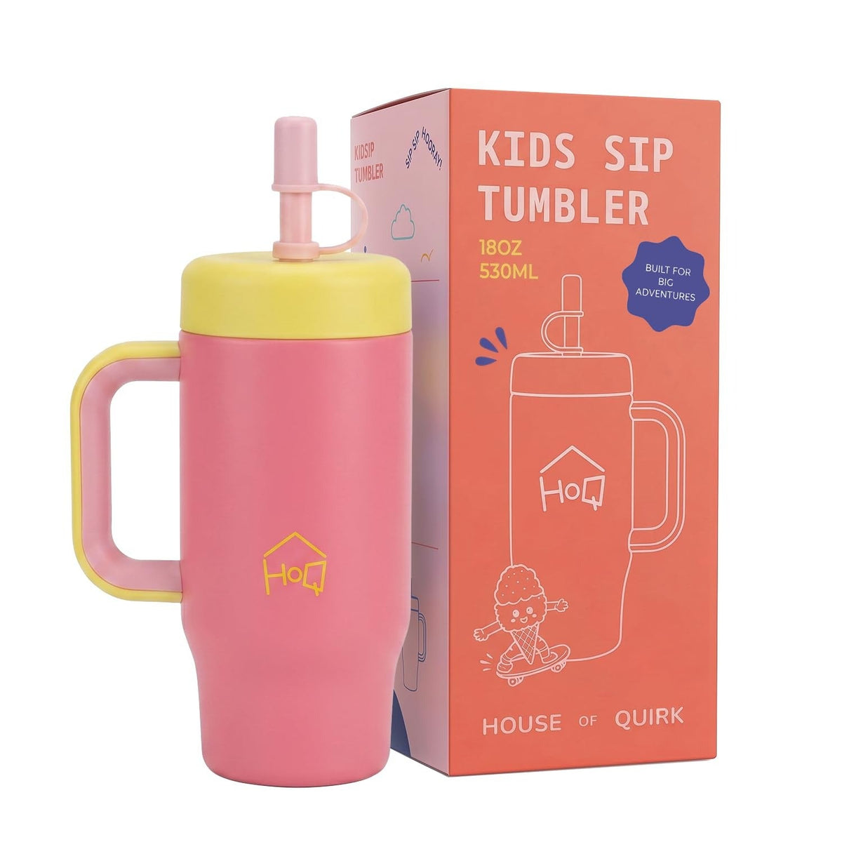 House of Quirk 530ml Kids Tumbler, Stainless Steel