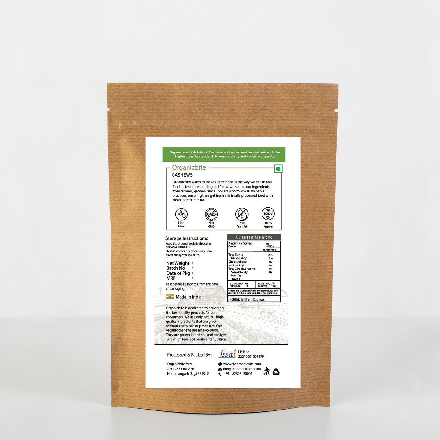 Cashews - 100% Natural Cashews Handpicked by farmers