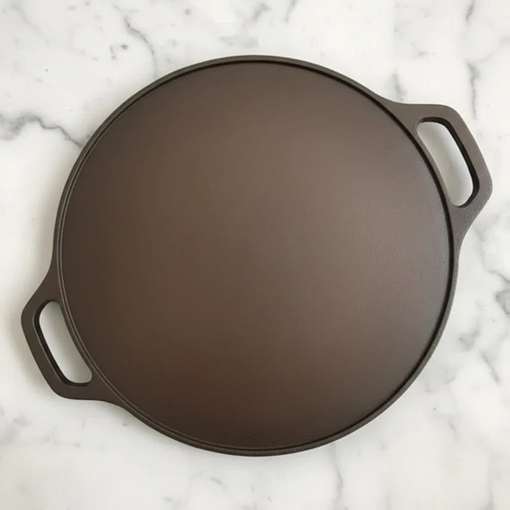 Zishta Cast Iron Tawa Smooth Finish Double Handle Induction Friendly