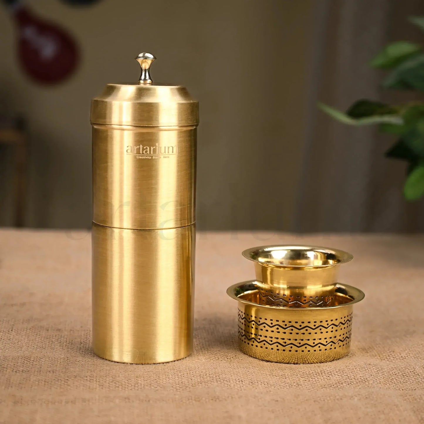 Artarium Brass Filter Coffee Set with Dabara Tumbler Traditional