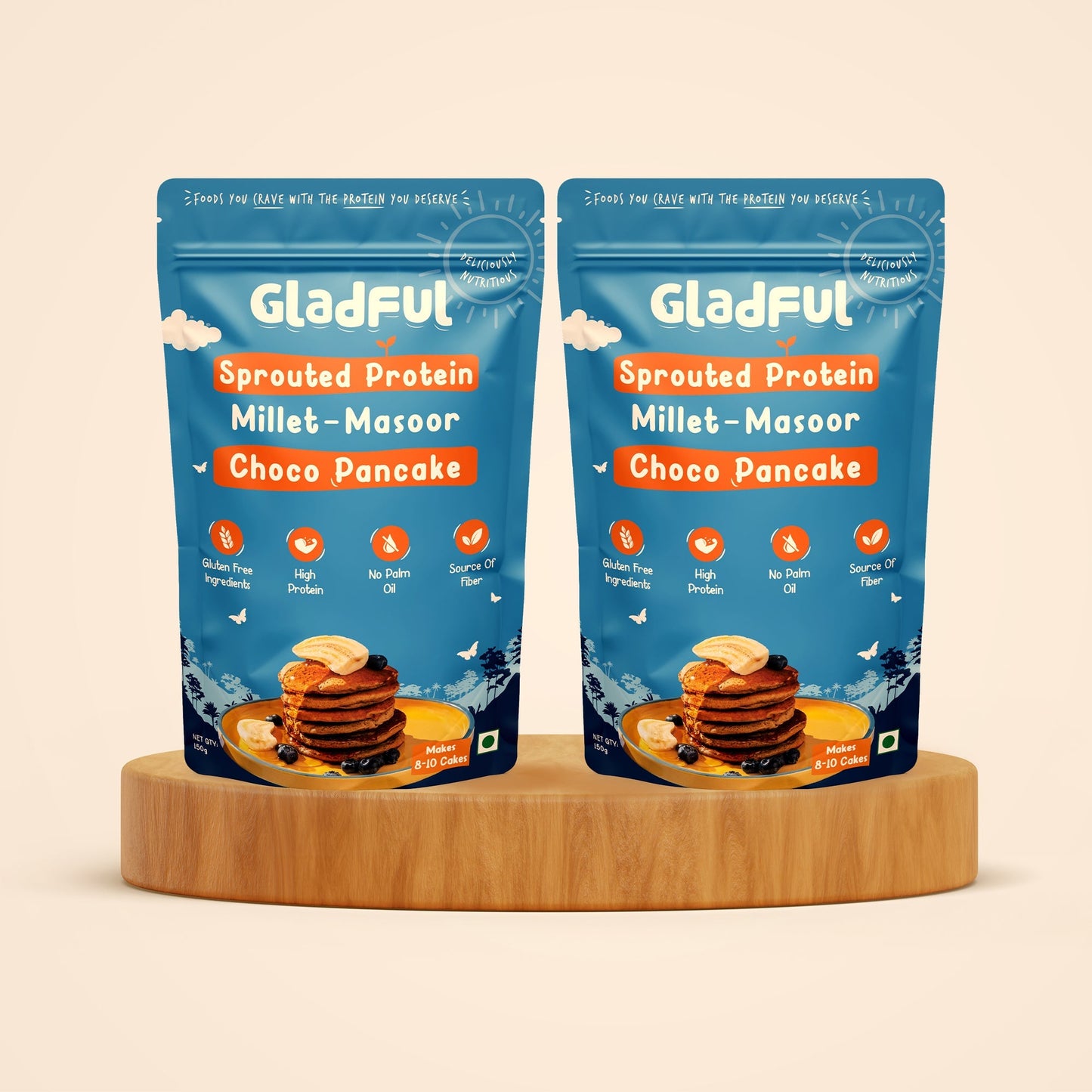 Choco - Banana Pancake Mix with sprouted Millets and Lobia Masoor Protein -  Pack of 2