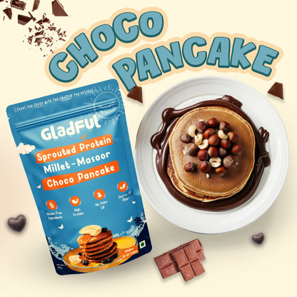 Choco - Banana Pancake Mix with sprouted Millets and Lobia Masoor Protein -  Pack of 2