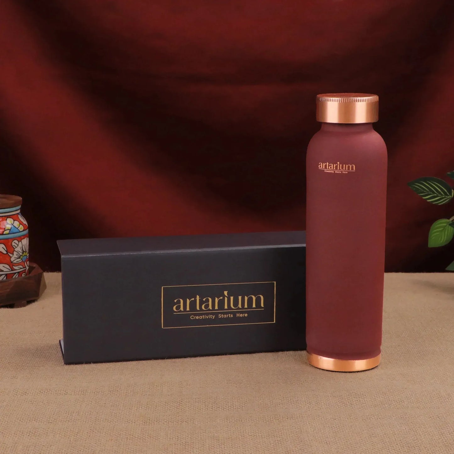 Artarium Copper Water Bottle with Gift Box 1L