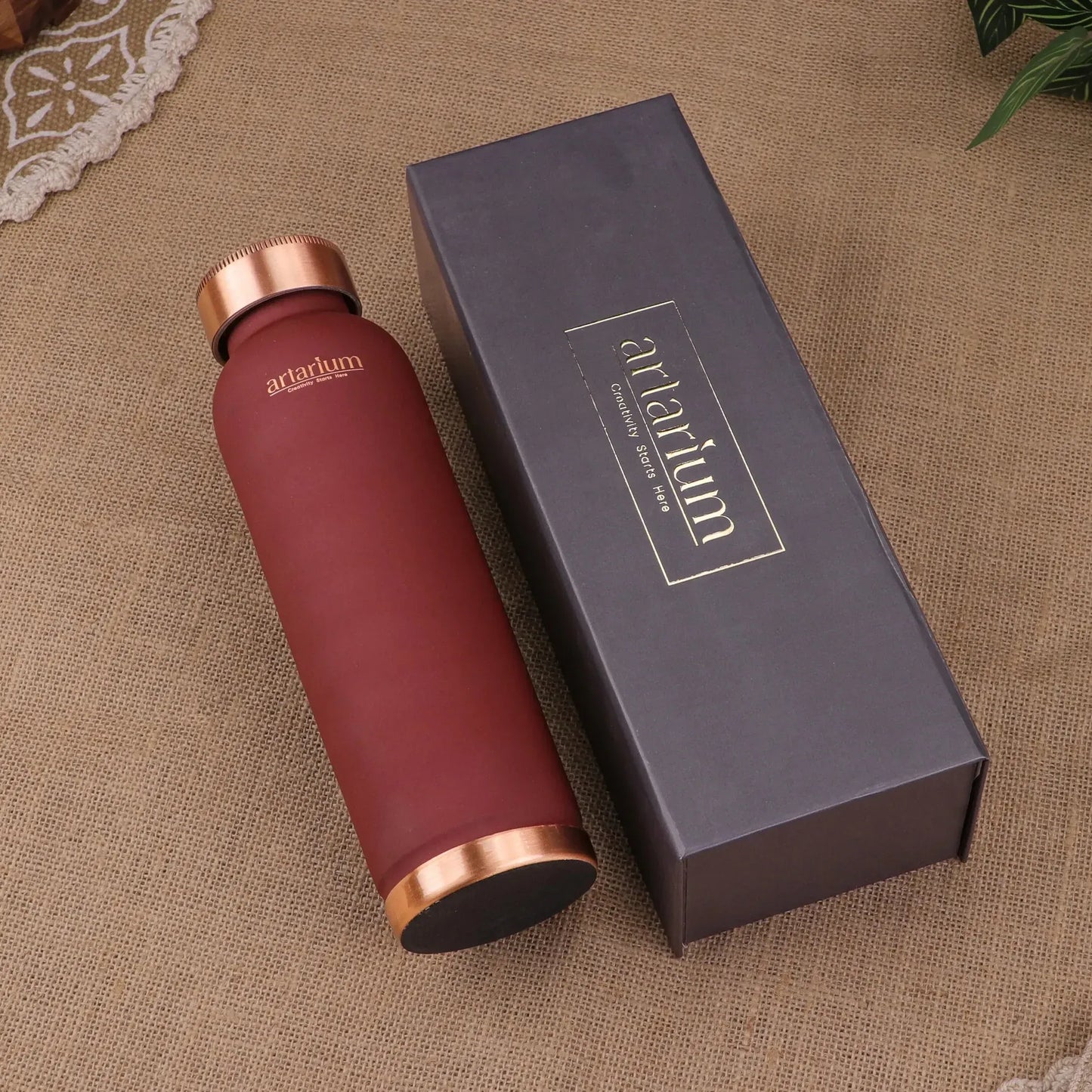 Artarium Copper Water Bottle with Gift Box 1L