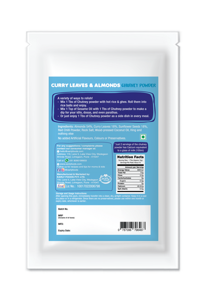 Curry Leaves & Almonds Chutney Powder