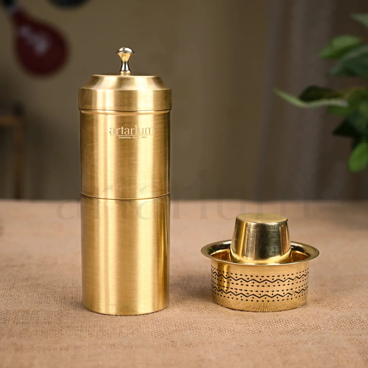 Artarium Brass Filter Coffee Set with Dabara Tumbler Traditional