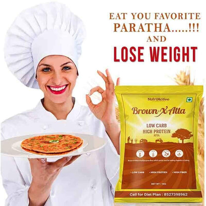 NutroActive BrownXatta Atta High Protein & Low Carb Keto Friendly Weight Loss Management Flour