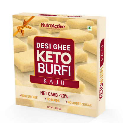 Diabexy NutroActive Desi Ghee Keto Kaju Barfi, Sugar Free - 200 gms
