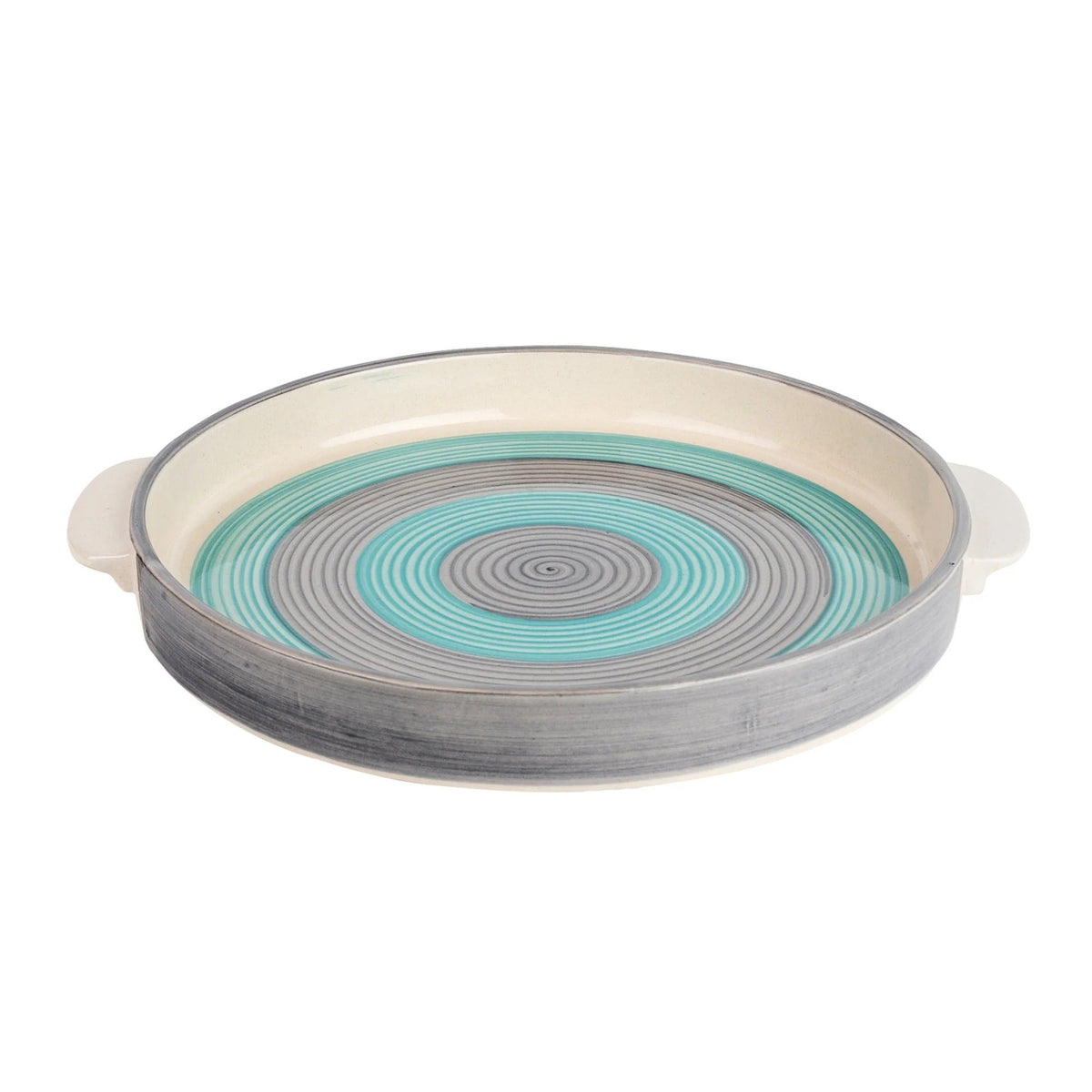 USHA SHRIRAM Ceramic Snack Plate 11 Inch Microwave Safe Chip Resistant Serving Platter Variant 1
