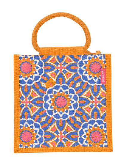 Jute Cottage Mughal Print Zipper Lunch Bag